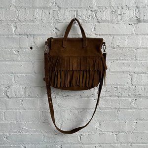 Madewell Transport Crossbody Brown Suede Fringe Purse